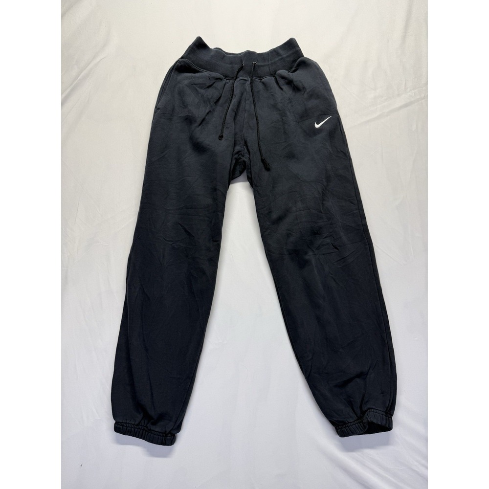 Nike Jogger Sweatpants Black Mens Small drawstring Swoosh Logo